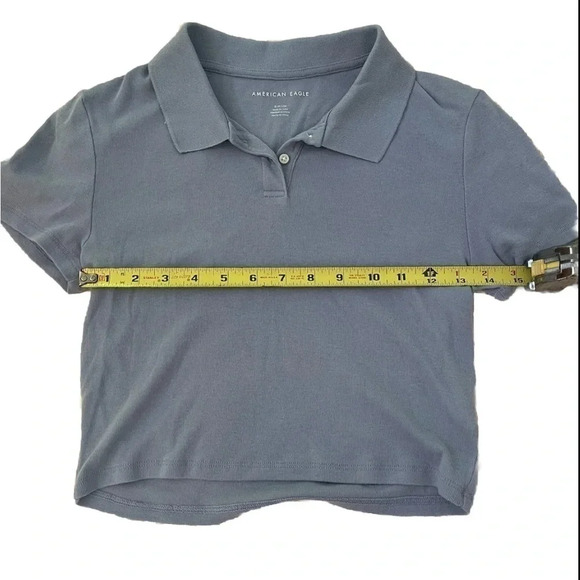 American Eagle Outfitters AE Polo Baby Tee Lavender Size Small Cropped Collar - Picture 4 of 6